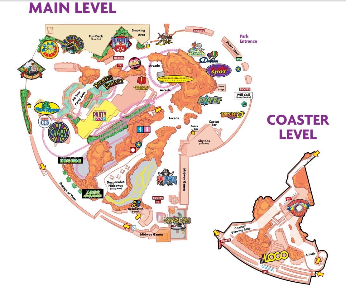 The Adventuredome Indoor Theme Park Map