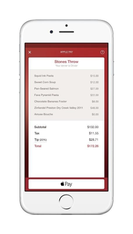OpenTable Apple Pay