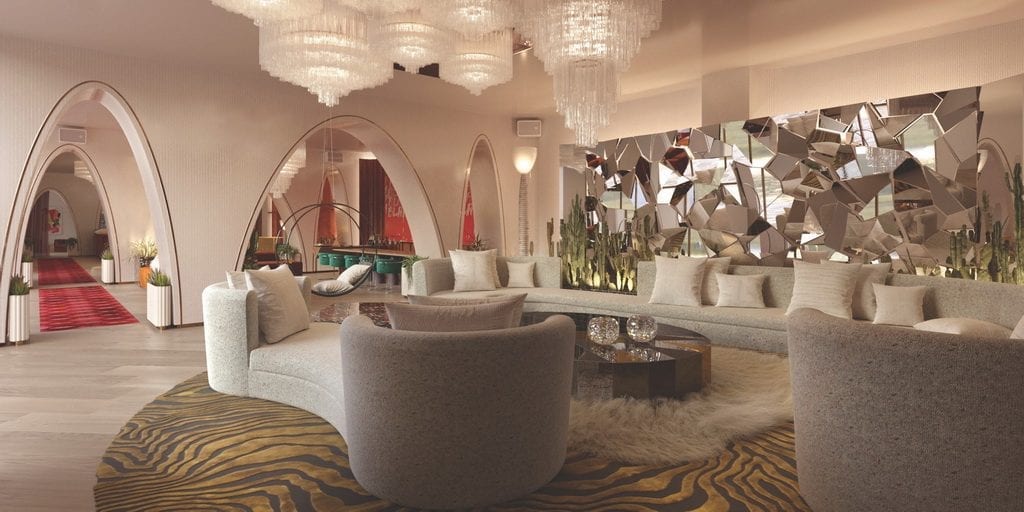 Virgin Hotels Las Vegas - Harmon Lobby Lounge courtesy of Rockwell Group