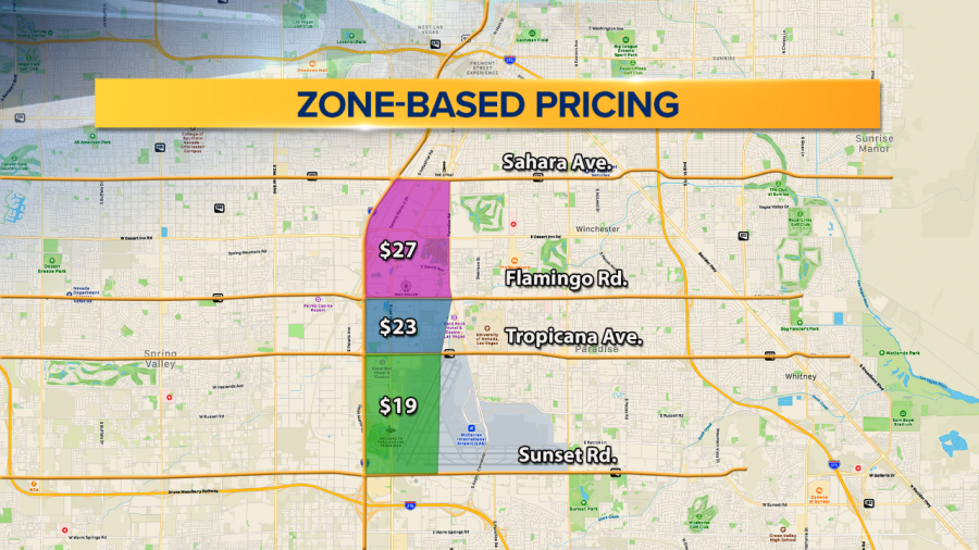 Las Vegas Taxi's Zone Based Pricing Map
