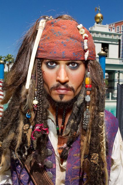 Johnny Depp's Jack Sparrow Wax Figure outside of Madame Tussauds at The Venetian in Las Vegas