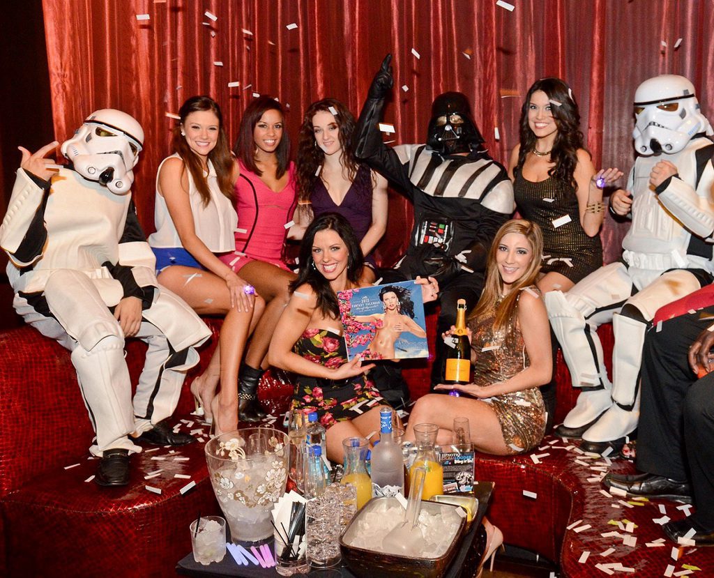 The cast of FANTASY with Storm Troopers and Darth Vader at LAX Nightclub