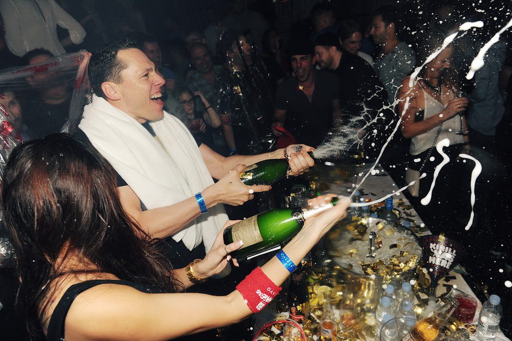 Tiesto and a Champagne Shower