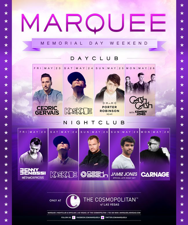 Marquee Las Vegas Memorial Day Weekend 2014 Lineup