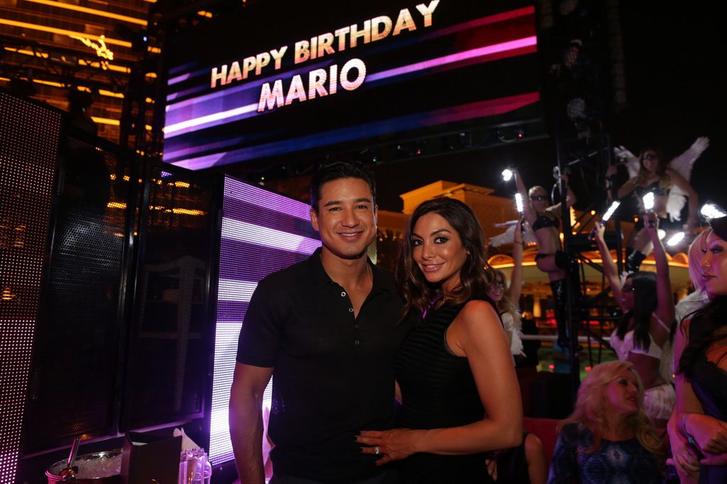 Mario Lopez and wife Courtney at XS nightclub