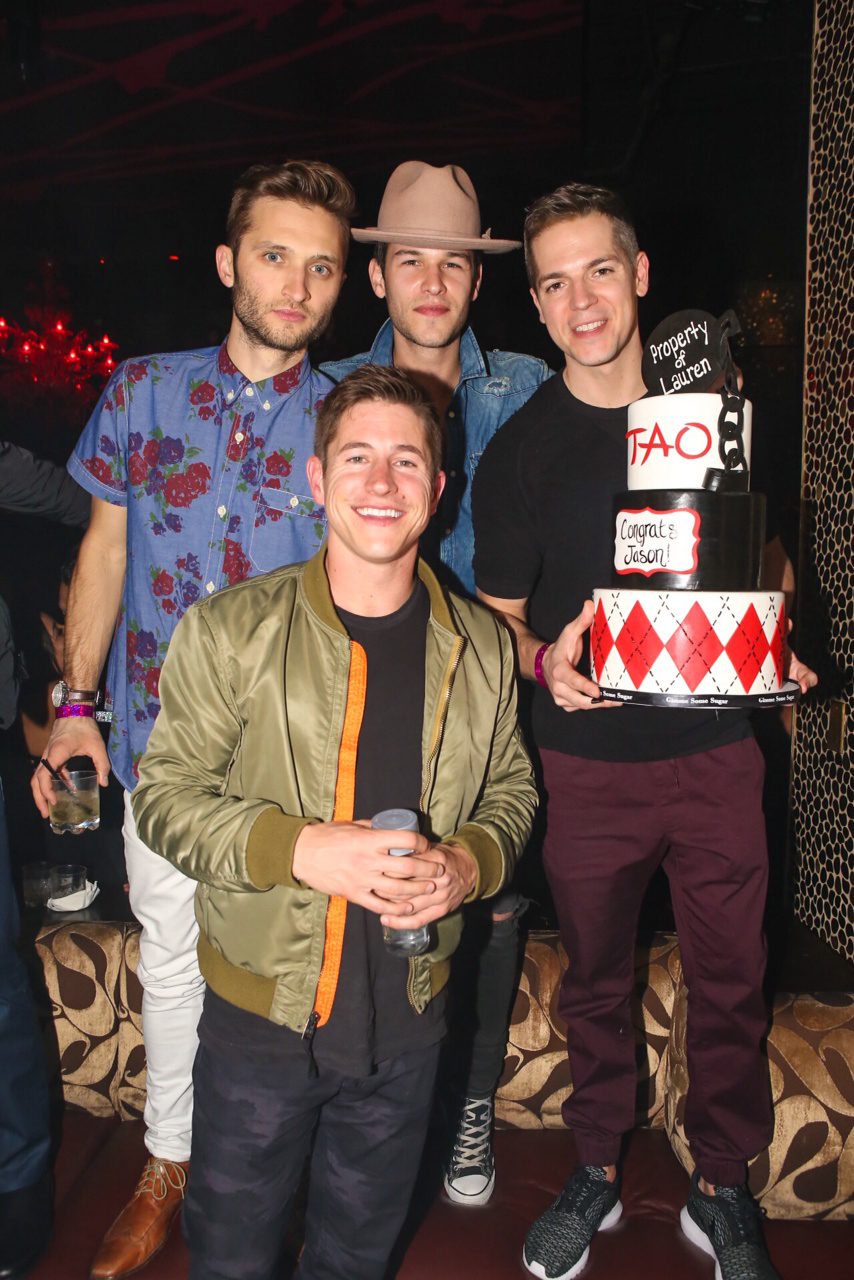 Jason Kennedy celebrates his bachelor party at TAO with friends