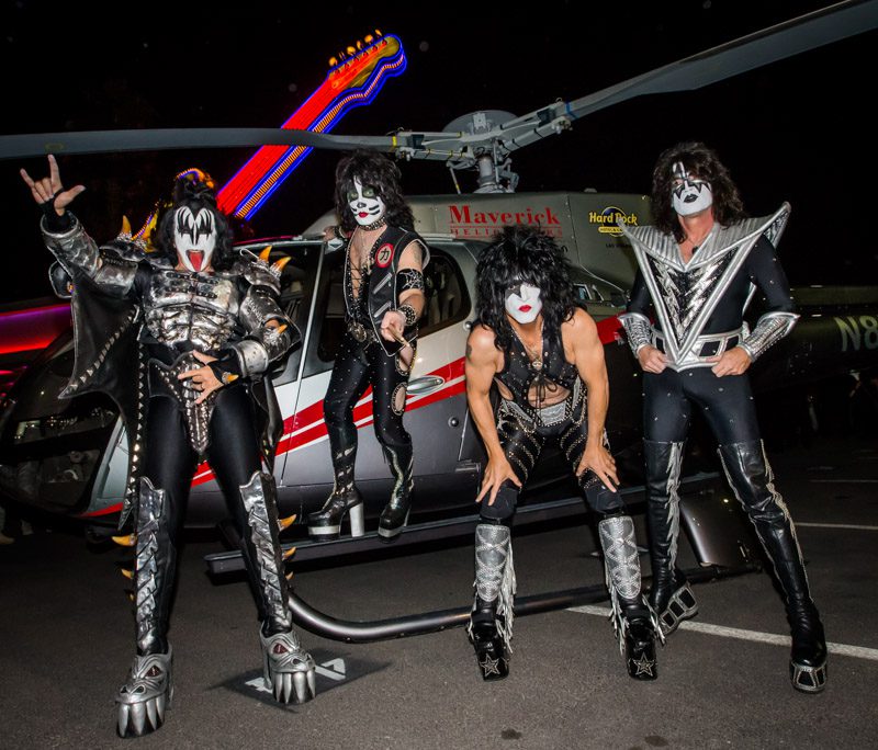 KISS Arrives to Hard Rock Hotel Las Vegas via Helicopter