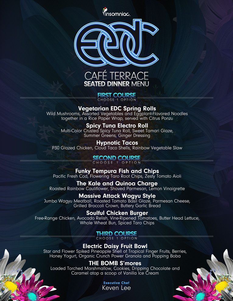Insomniac Expands Culinary Experience - 3 Course Seated Dining Menu