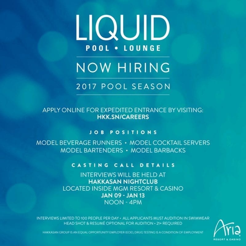 Liquid Pool Lounge 2018 Pool Season Auditions
