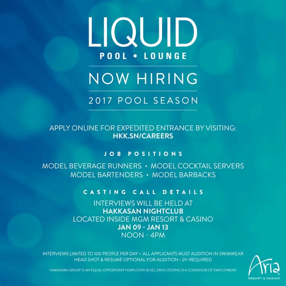 Liquid Pool Lounge Auditions
