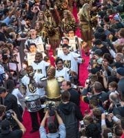 The VGK Drumline Walks the Red Carpet to Welcome Excited Fans