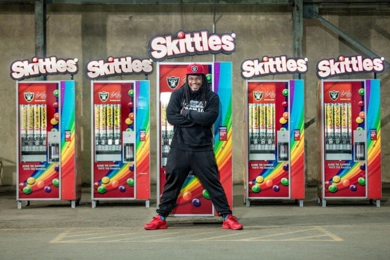 Marshawn Lynch with Skittles