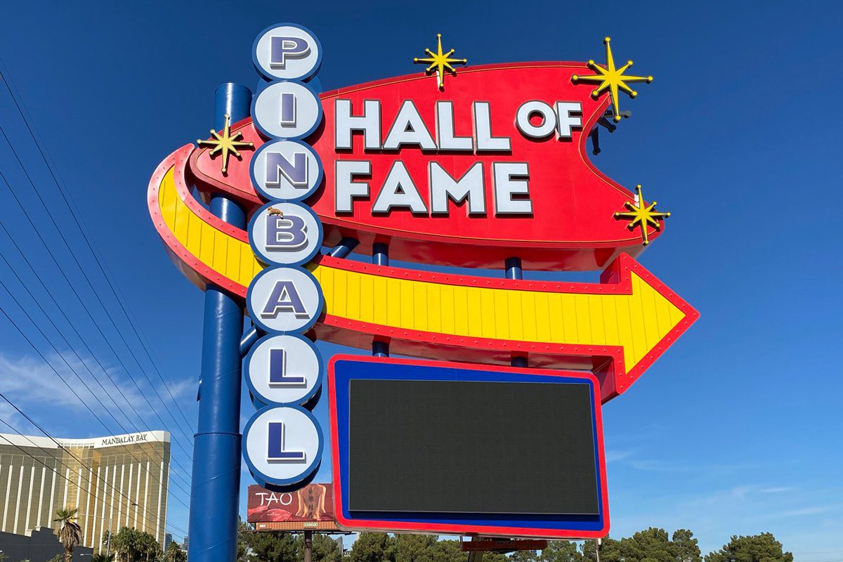 Pinball Hall of Fame - New Sign
