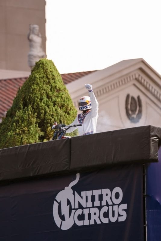 Travis Pastrana Jumps Caesars Palace Fountains as Tribute to Evel Knievel