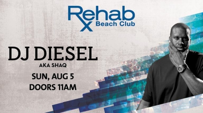 Shaquille O’Neal, AKA DJ Diesel, Takes Over Rehab Beach Club at Hard Rock Hotel