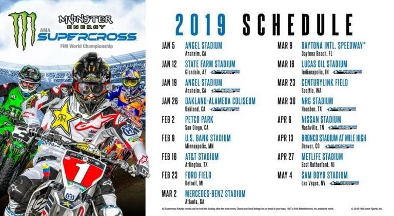 Monster Energy Supercross World Championship 2019 Coming to Las Vegas