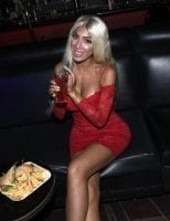 Farrah Abraham enjoying Crazy Horse 3 Grilled Chicken Sandwich and Shirley Temple
