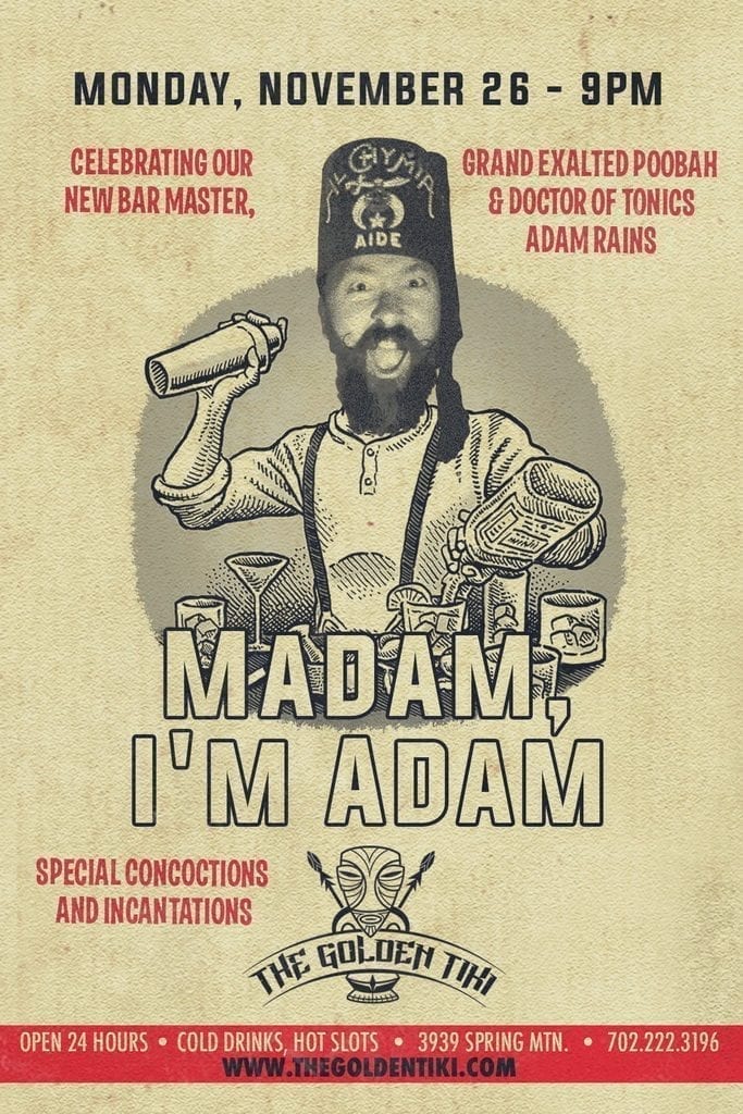 Madam, I'm Adam at The Golden Tiki