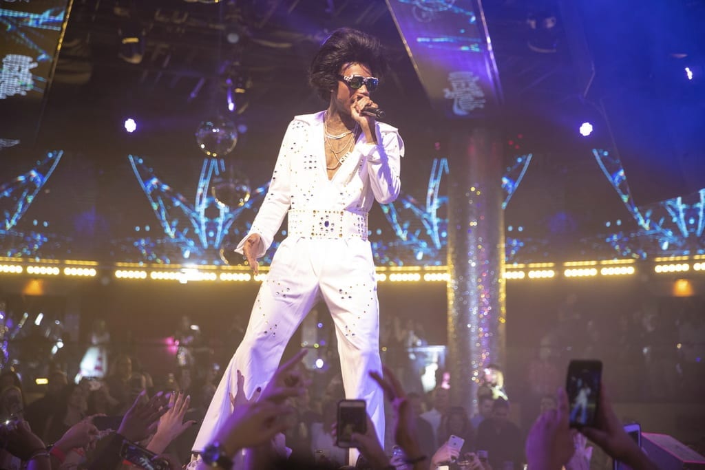 Wiz Khalifa as Elvis Presley at Drai’s Nightclub
