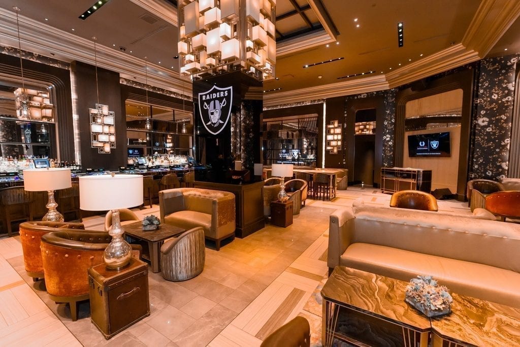 VISTA Cocktail Lounge at Caesars Palace will be transformed into a Raiders Headquarters from now through Monday, Feb. 4