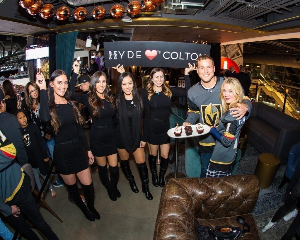 Colton Underwood and Cassie Randolph with Cupcakes at Hyde Lounge at T-Mobile Arena