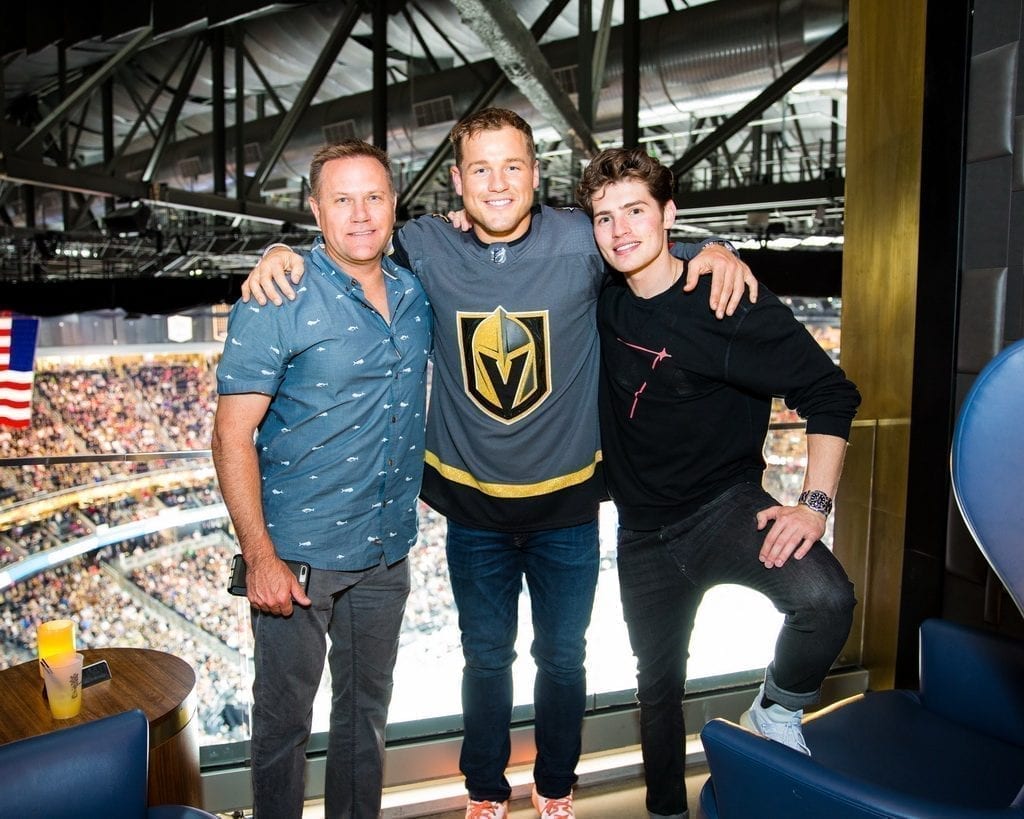 Colton Underwood and Gregg Sulkin and Family at Hyde Lounge at T-Mobile Arena