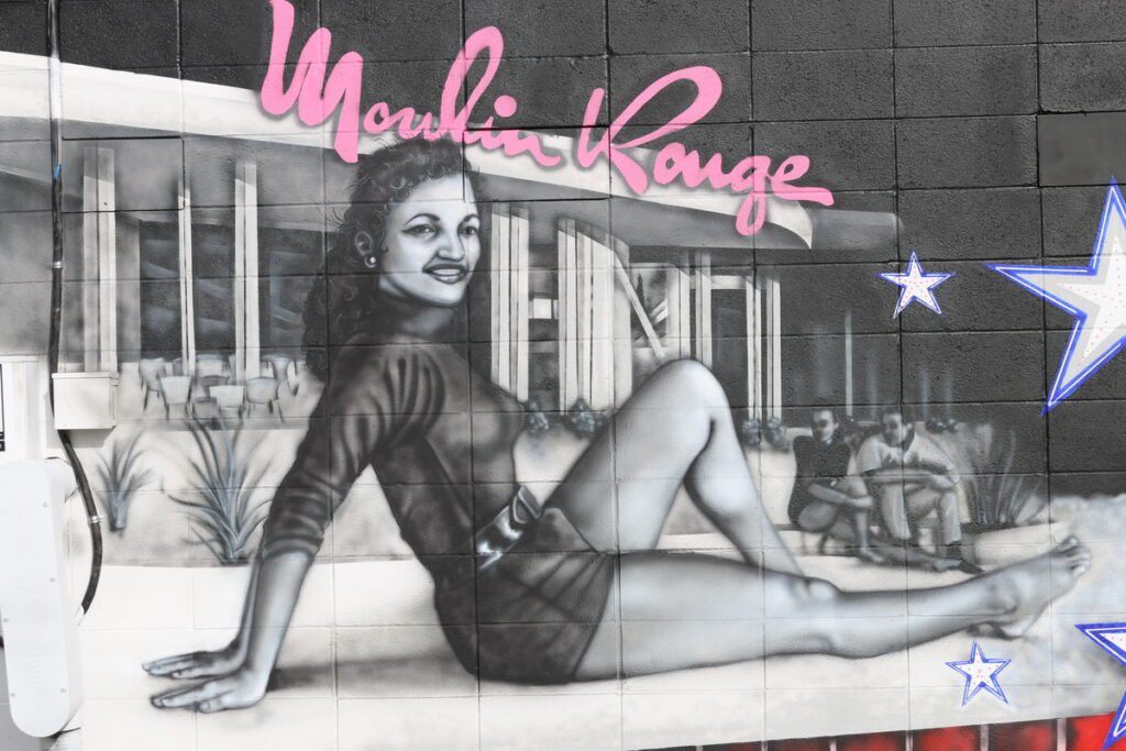 Theodora Boyd on mural at The Neon Museum