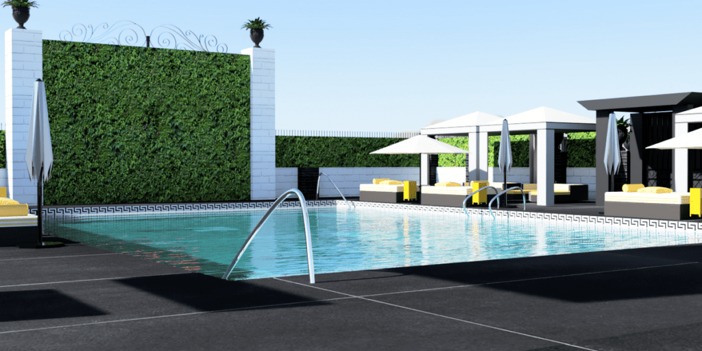 The Lexi - Pool and Grass Wall Rendering