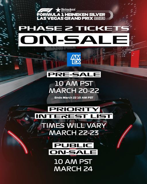 F1 Las Vegas - Phase 2 Tickets