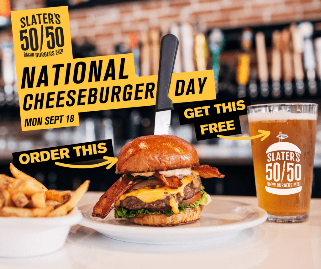 National Cheeseburger Day at Slater's 50/50