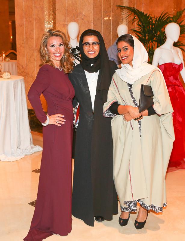 Amanda Gutkin, Noora Al Kaabi and Alia Al Qassimi at Style.com/Arabia and Farfetch Event