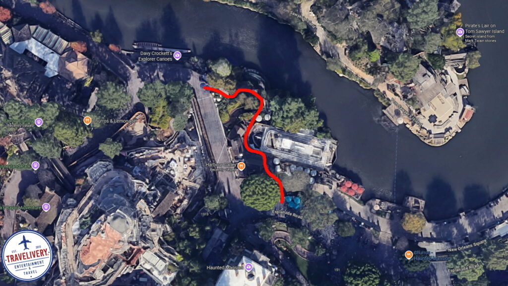 Map of the Secret Path at Disneyland near Harbour Galley