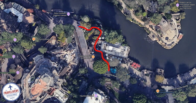Map of the Secret Path at Disneyland near Harbour Galley