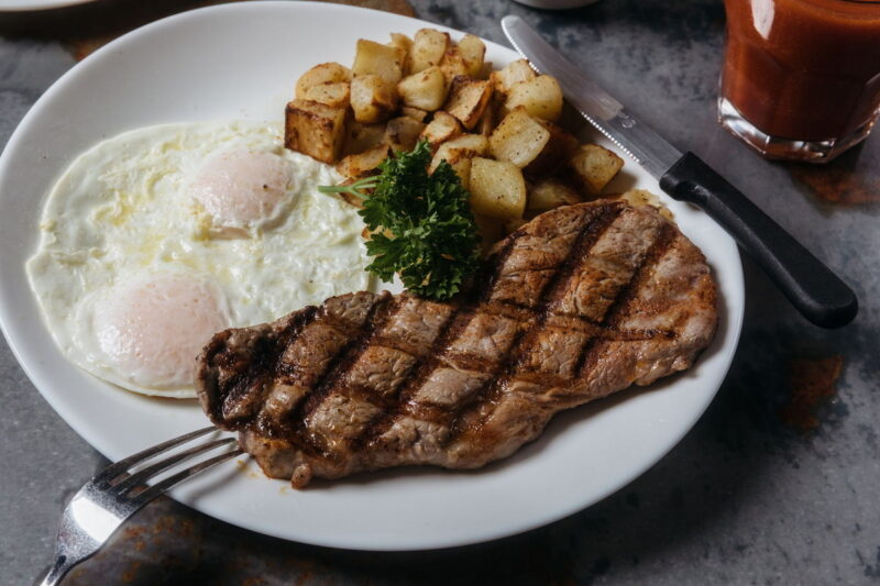 A delicious, signature steak special served at the Village Pub & Cafe.