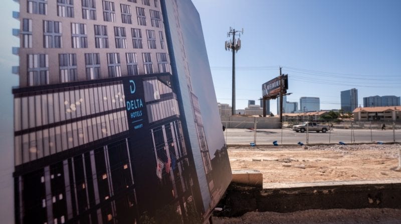 Rendering of Delta Hotels Displayed on Future Site During Groundbreaking Ceremony