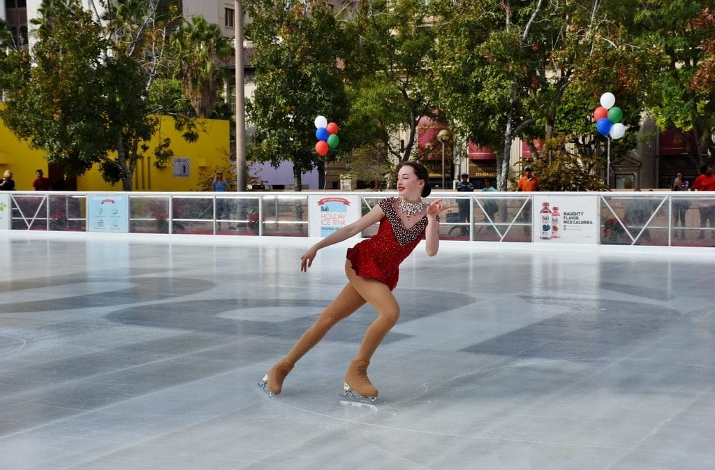 Bai Holiday Ice Rink Pershing Square - OPENING DAY CALIF GOLD SKATING TEAM