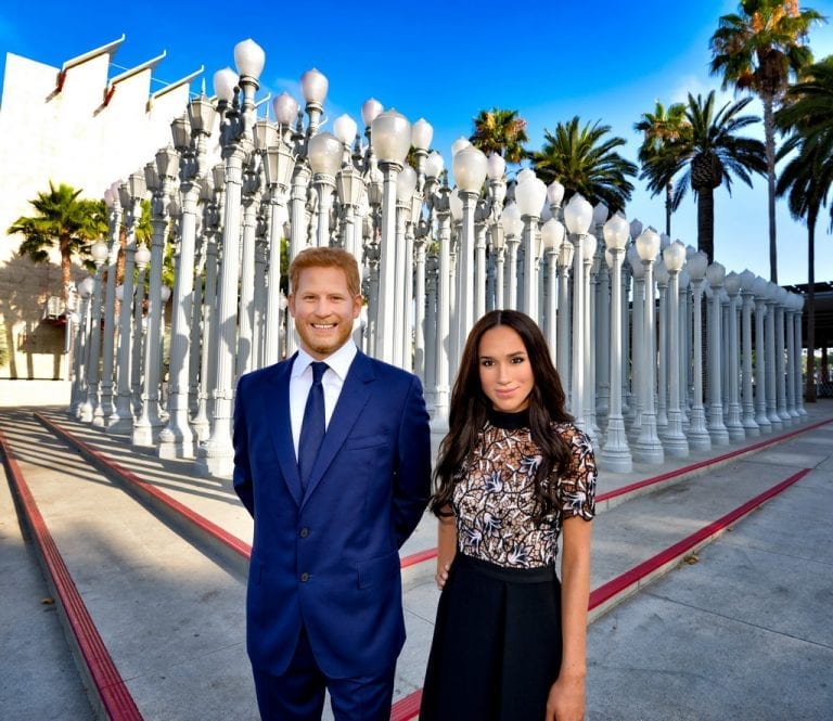 Madame Tussauds Prince Harry & Meghan Markle Figures Tour LA