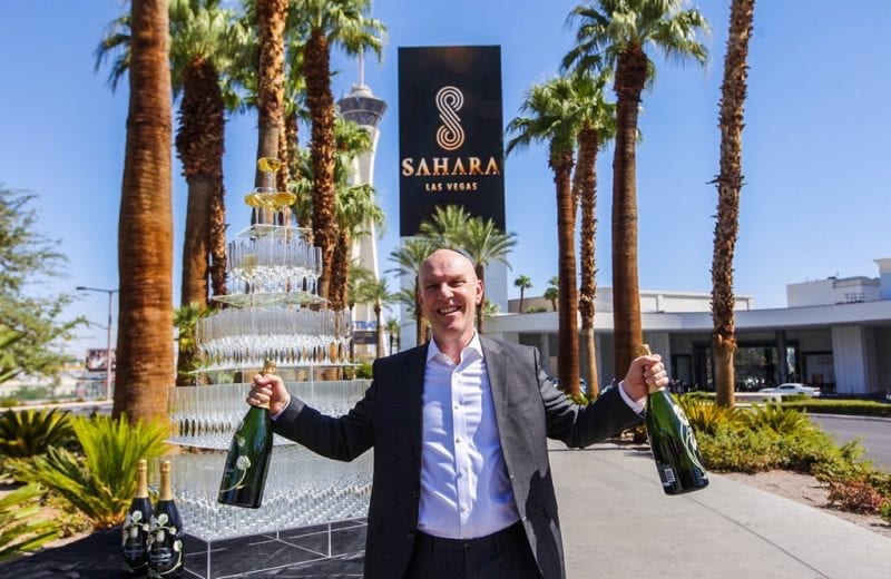 Senior vice president and general manager of SAHARA Las Vegas, Paul Hobson, celebrates the resort-casino’s official transformation.