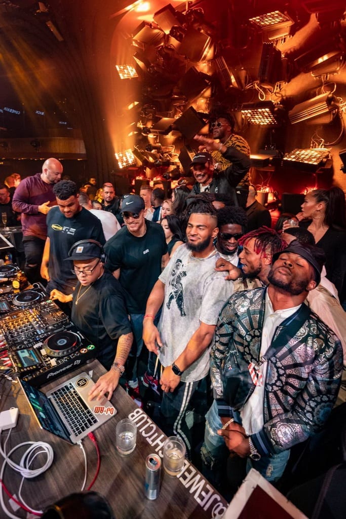 San Francisco 49ers in the DJ Booth at JEWEL Nightclub Las Vegas