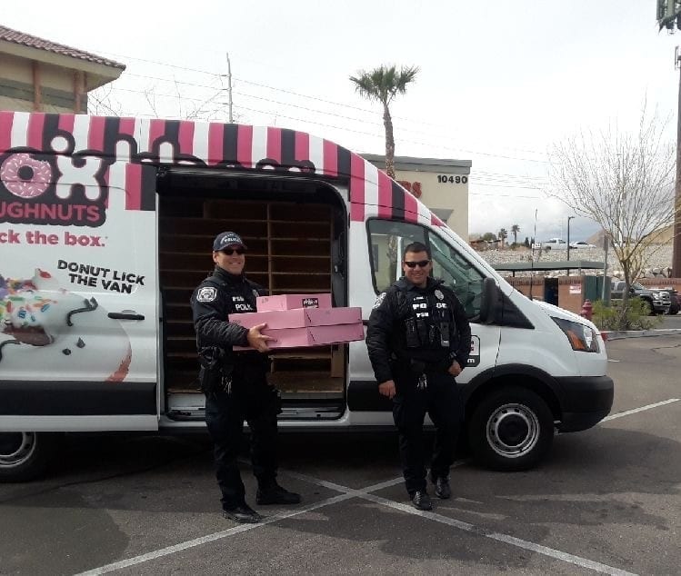 Pinkbox Doughnuts Delivers to Police Officers