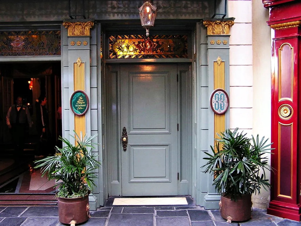 Club 33 entrance door next to Blue Bayou Restaurant in New Orleans Square at Disneyland