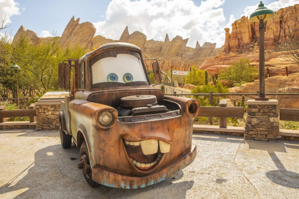 Mater in Cars Land at Disney California Adventure Park