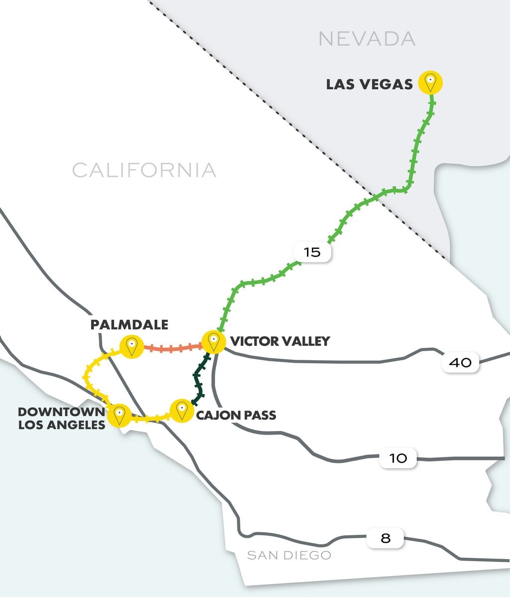Brightline West 2021 Las Vegas Route Map Overview 
