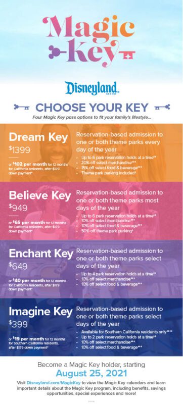 Disneyland Magic Key Infographic