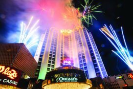 Plaza Hotel & Casino Fireworks from Main St View