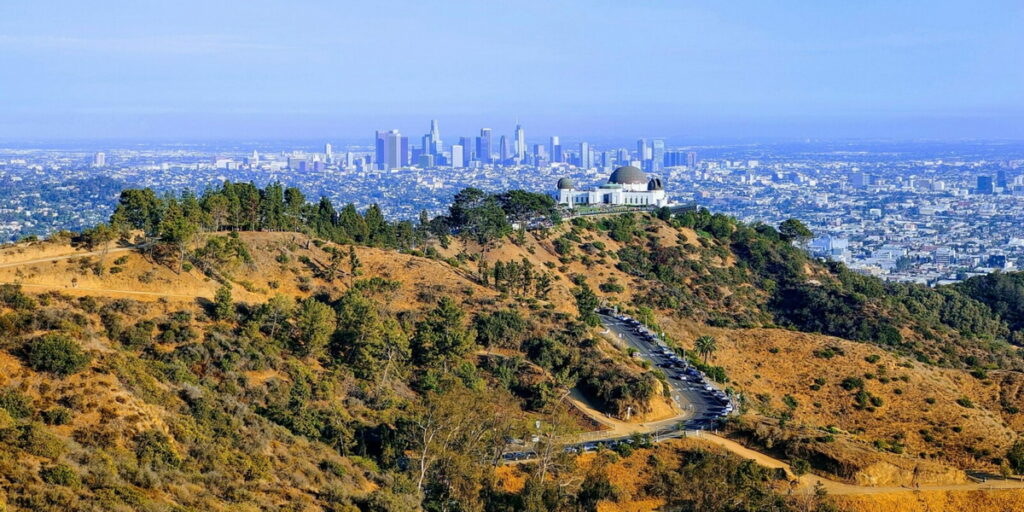 Things to Do in Los Angeles - View of the Los Angeles skyline from Griffith Park hills