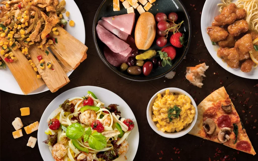 A wide selection of comfort food options at The Buffet at Excalibur, one of the most budget-friendly buffets in Las Vegas.