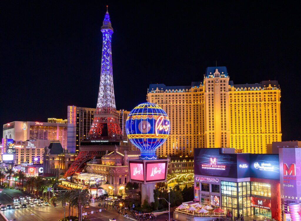 Eiffel Tower Light Show at Paris Las Vegas