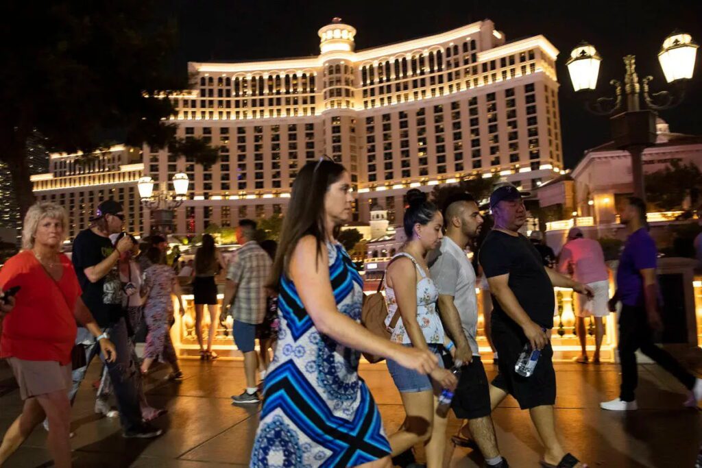 Walking the Las Vegas Strip at Night