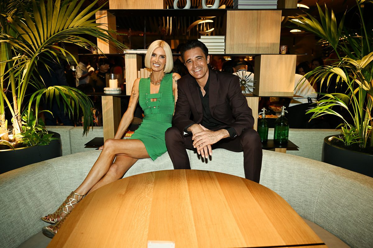 Nicole Young and Gilles Marini attend BOA Steakhouse grand opening